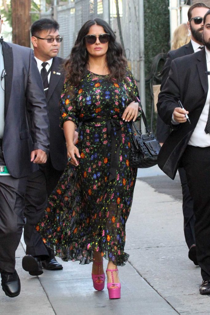 Salma Hayek Arrives at Jimmy Kimmel Live in Los Angeles-5