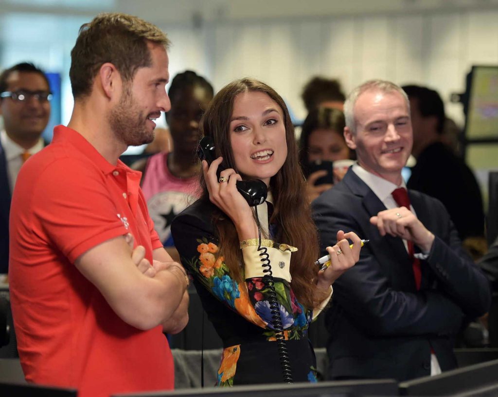Keira Knightley on the BGC Trading Floor to Raise Money in Support of Charities at the BGC Charity Day in London-4