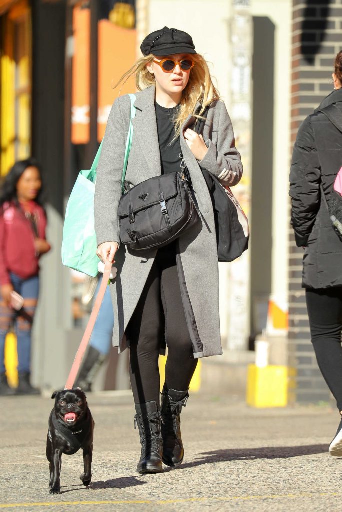 Dakota Fanning Walks Her Dog Out in NYC-3