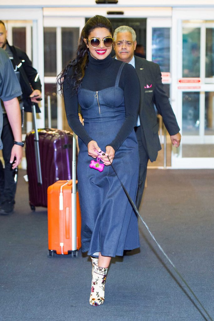 Priyanka Chopra Walks Her Dog Through JFK Airport in NYC-1