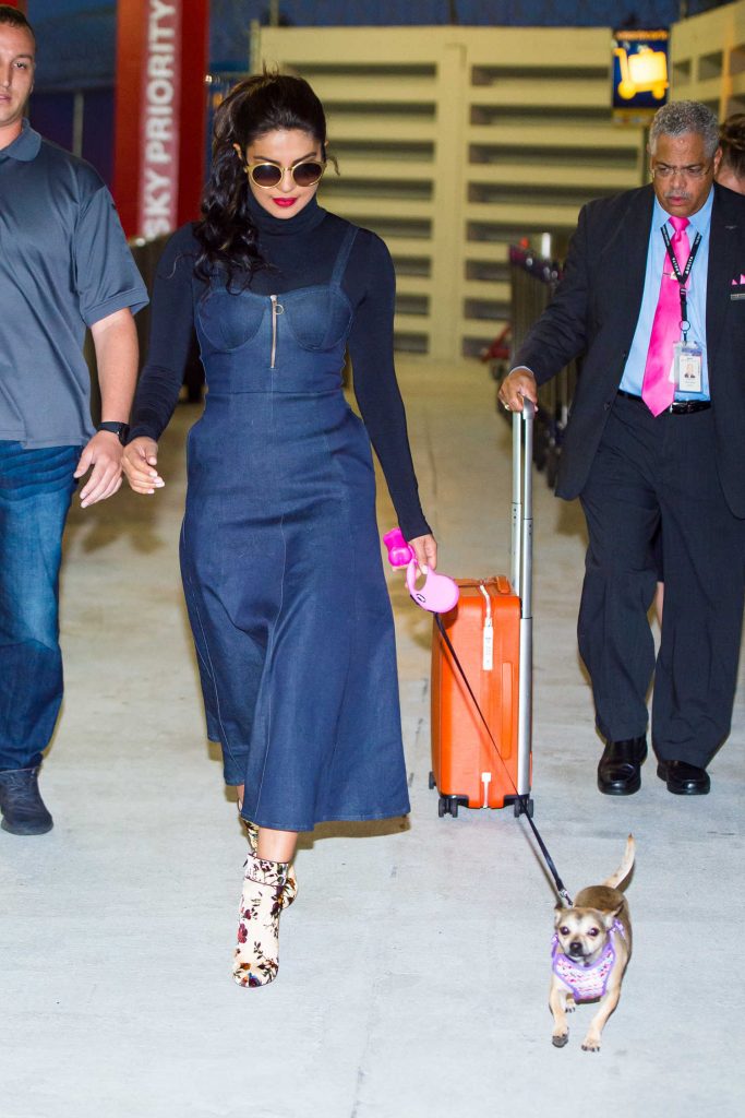 Priyanka Chopra Walks Her Dog Through JFK Airport in NYC-2