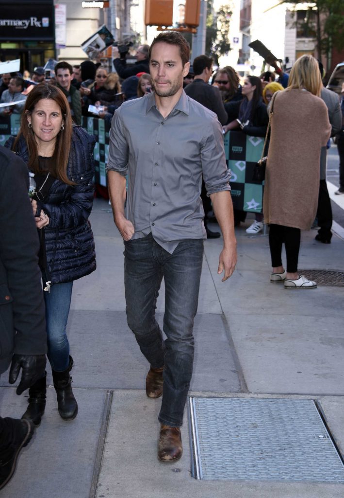 Taylor Kitsch Leaves the AOL Build Series Studios in New York-1