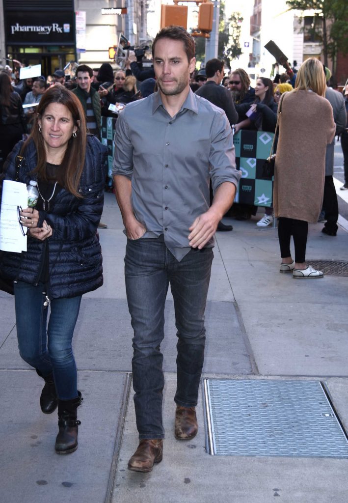 Taylor Kitsch Leaves the AOL Build Series Studios in New York-2