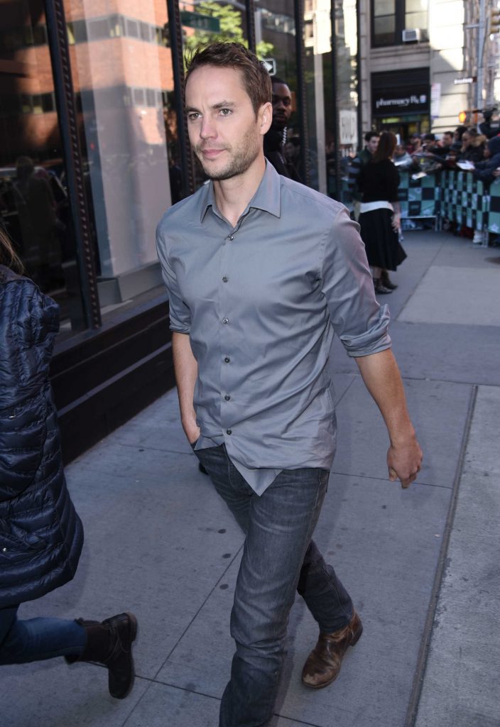 Taylor Kitsch Leaves the AOL Build Series Studios in New York-3