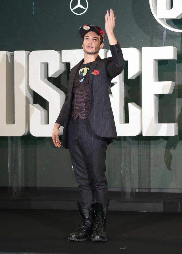 Ezra Miller at Justice League Photocall in London-3