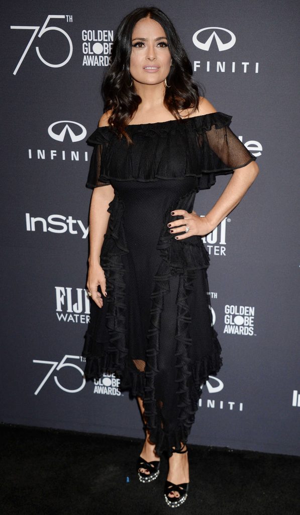 Salma Hayek at the HFPA and InStyle Celebrate the 75th Anniversary of The Golden Globe Awards at Catch LA-2