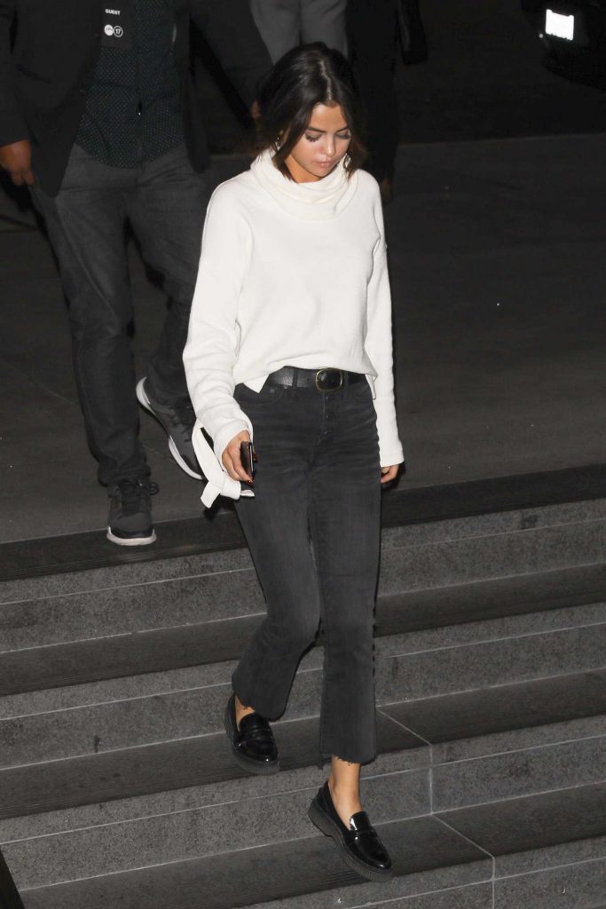 Selena Gomez Wears a White Sweater out in LA-2