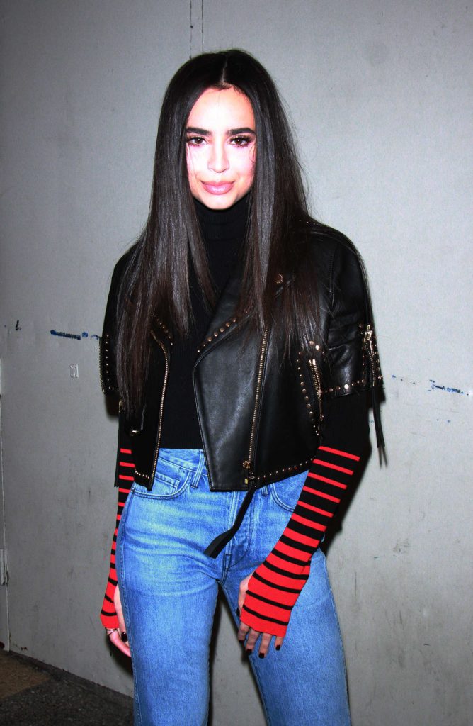 Sofia Carson Arrives at TRL to Talk About Her New Single Ins and Out in NYC-5