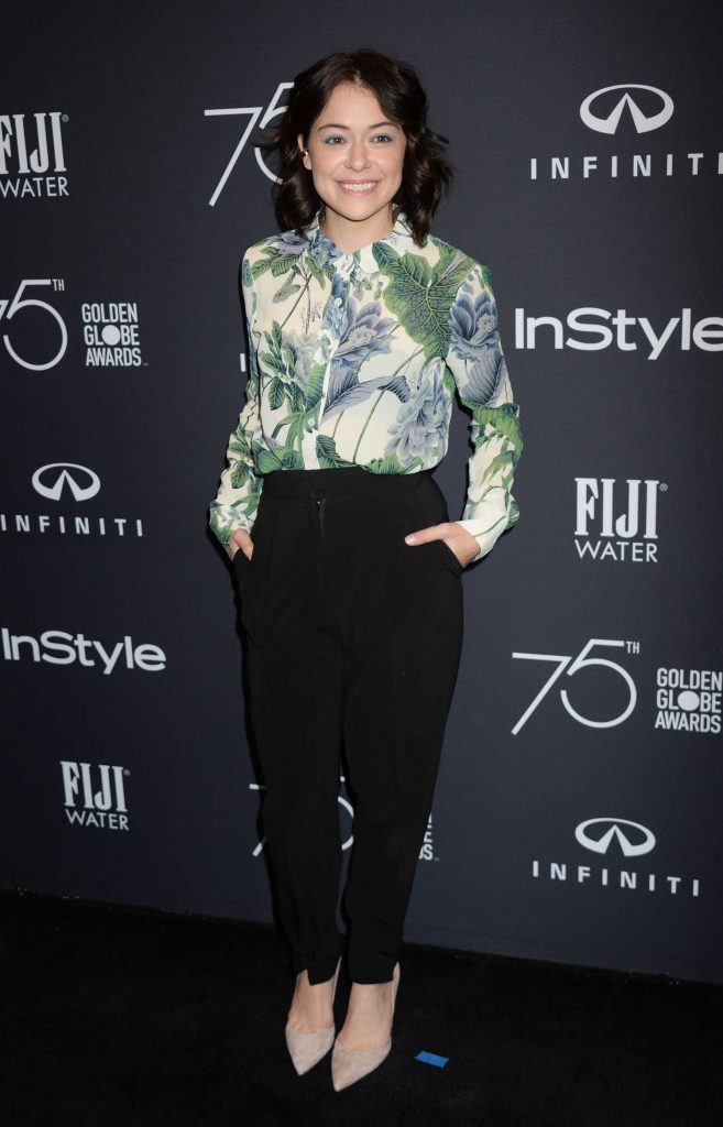 Tatiana Maslany at the HFPA and InStyle Celebrate the 75th Anniversary of The Golden Globe Awards at Catch LA-2
