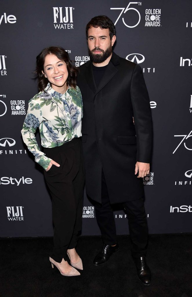 Tatiana Maslany at the HFPA and InStyle Celebrate the 75th Anniversary of The Golden Globe Awards at Catch LA-3