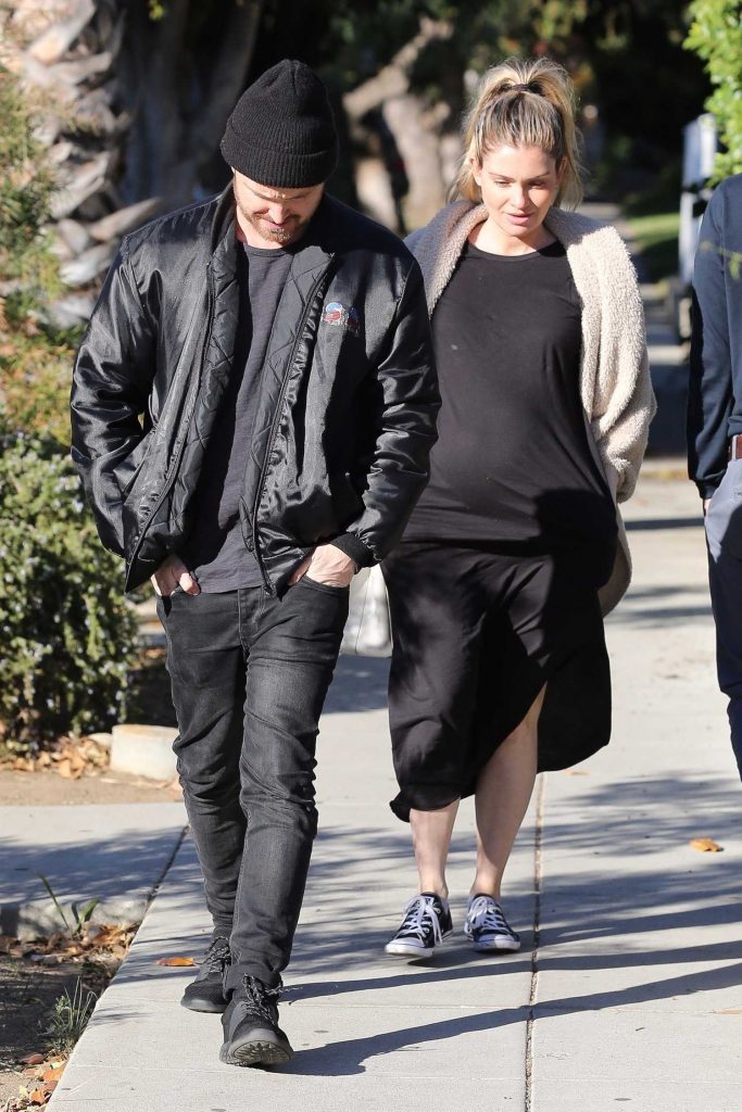 Aaron Paul Leaves with His Wife Cheebo in Los Angeles-4