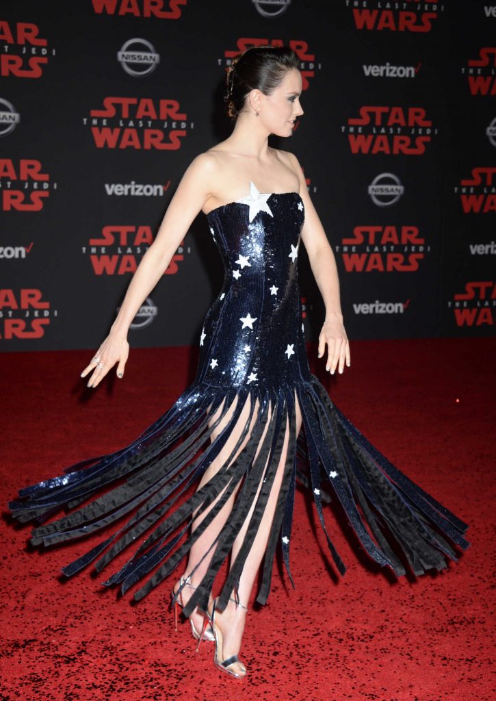 Daisy Ridley at the Star Wars: The Last Jedi Premiere in Los Angeles-3