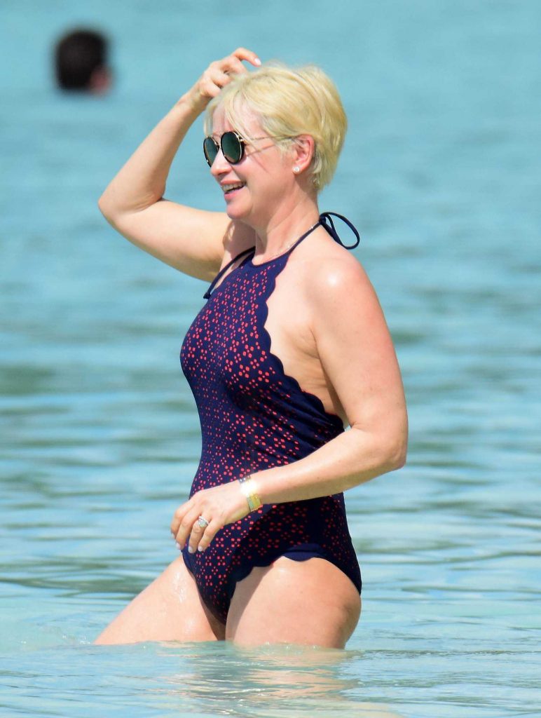 Emma Forbes Wears a Swimsuit at the Beach in Barbados-3