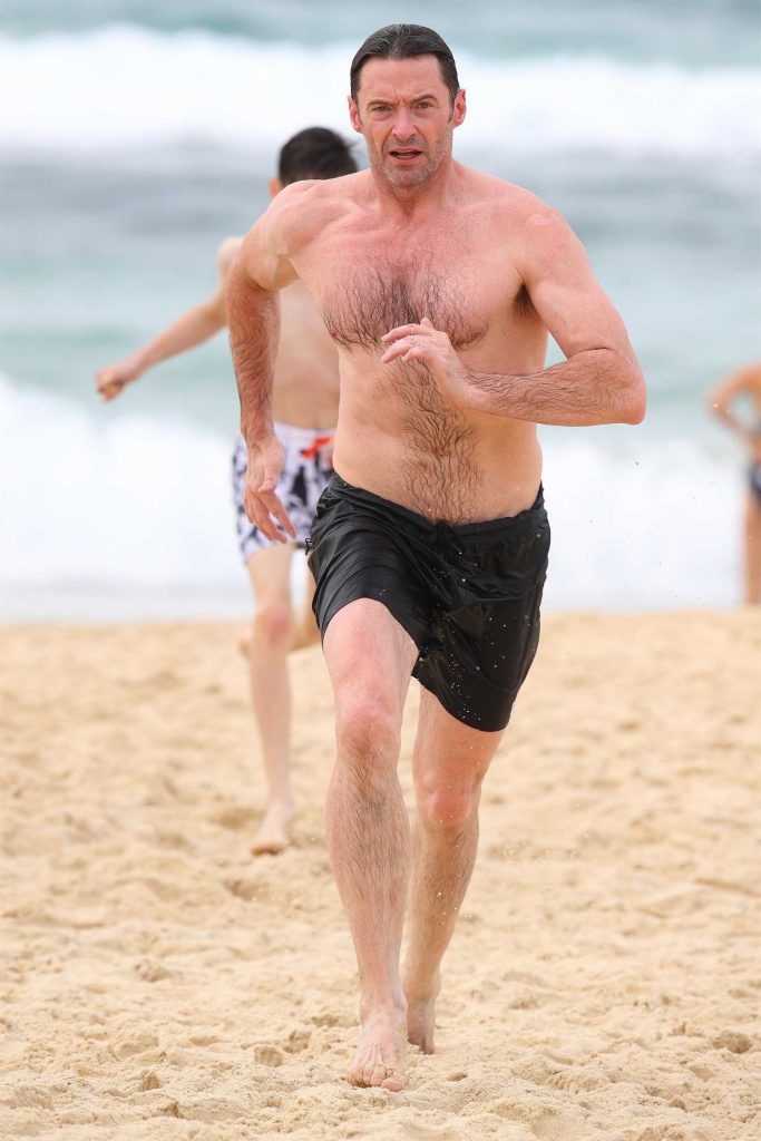 Hugh Jackman At Bondi Beach In Sydney Celeb Donut