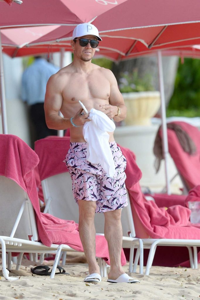 Mark Wahlberg at the Beach in Barbados-1