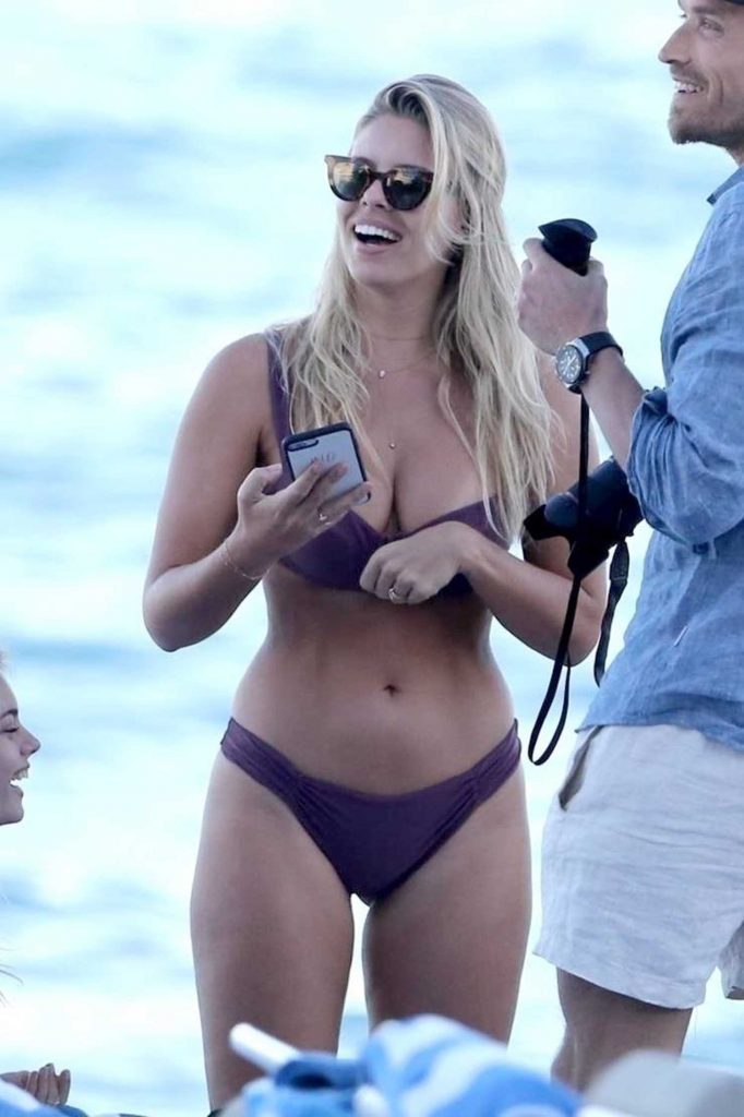 Natasha Oakley in Bikini at the Beach in Miami-2