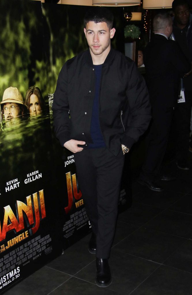 Nick Jonas at Jumanji: Welcome To The Jungle Special Screening at Dave and Busters in New York City-1