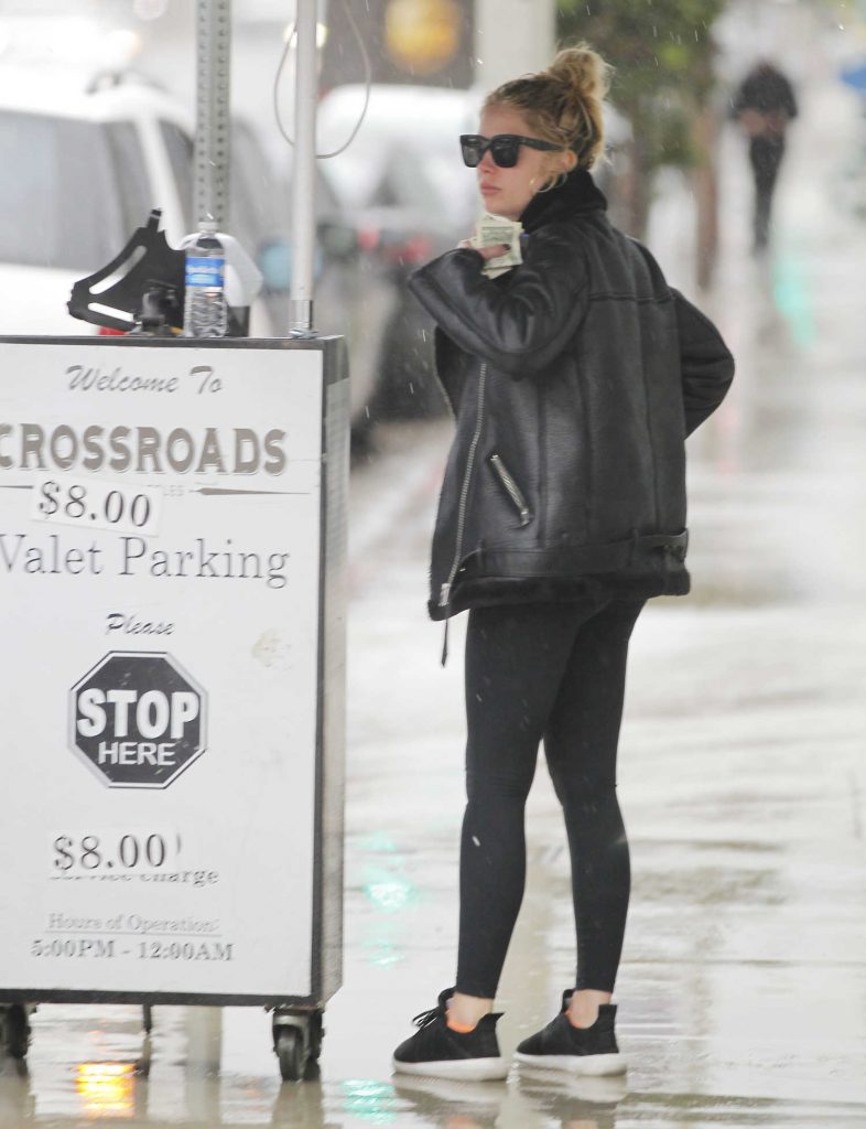 Ashley Benson Wears a Leather Jacket in West Hollywood-1