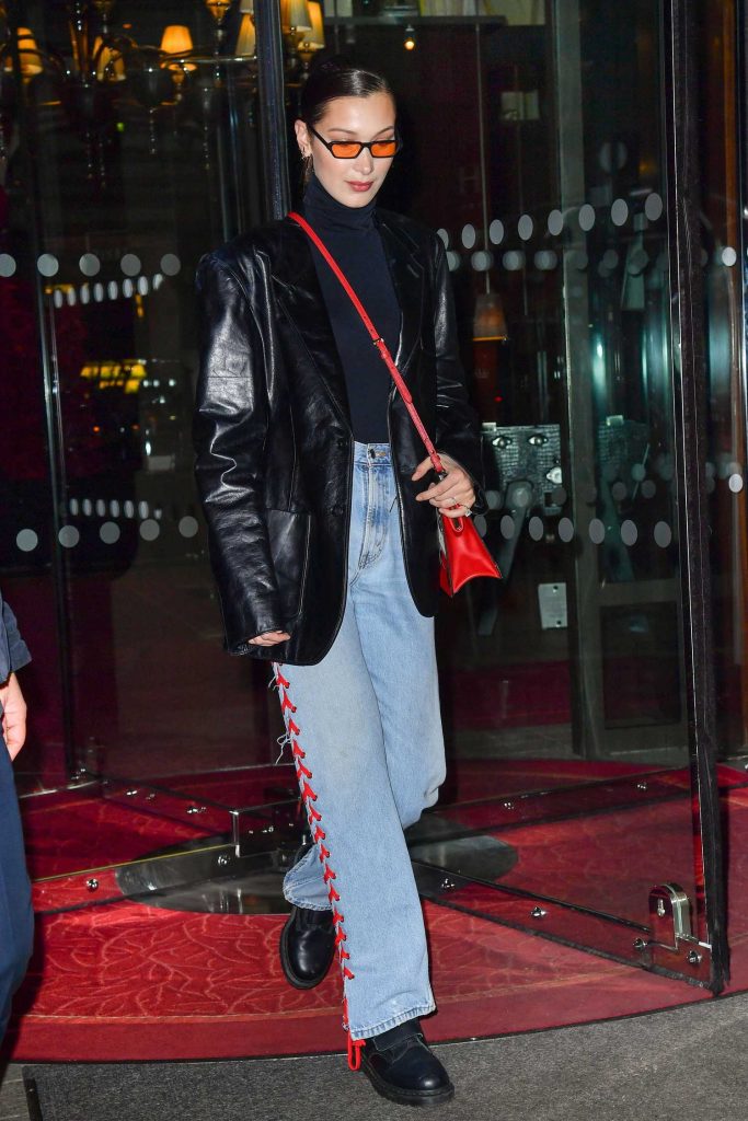 Bella Hadid Leaves Her Hotel in Paris-1