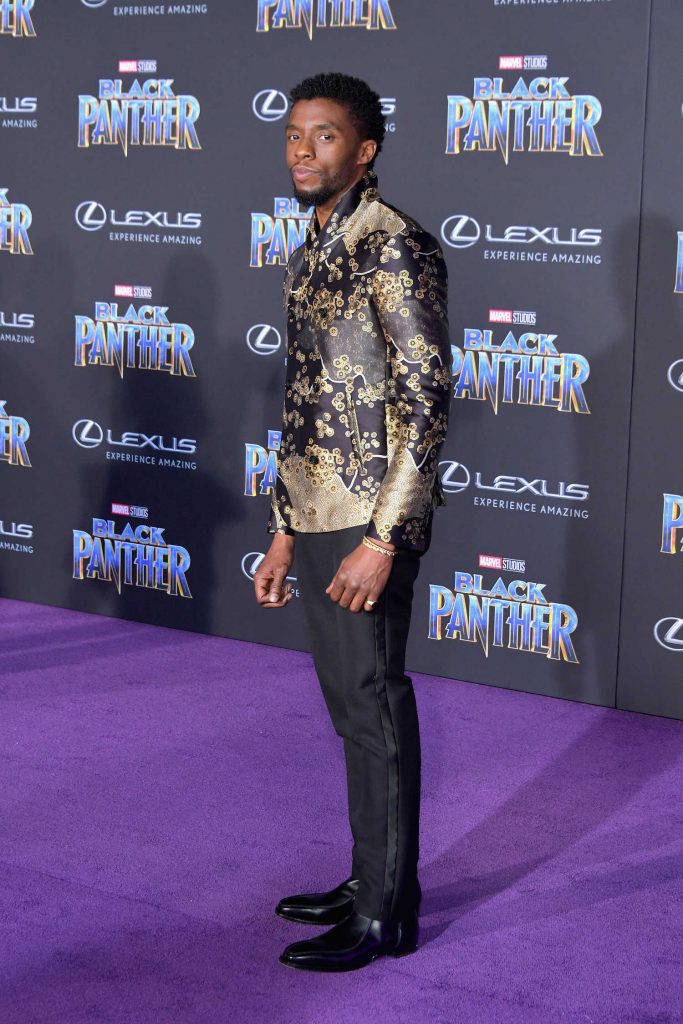 Chadwick Boseman at the Black Panther Premiere in Hollywood-2