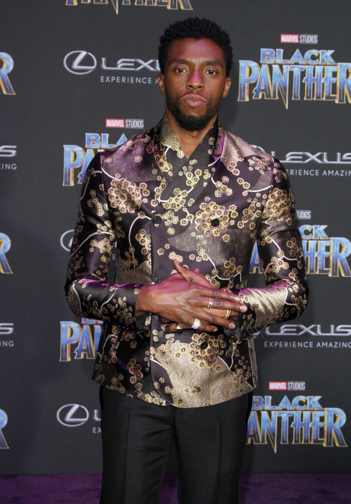 Chadwick Boseman at the Black Panther Premiere in Hollywood-3