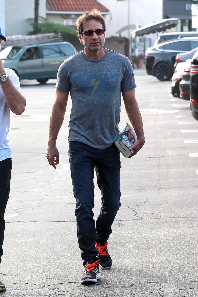 David Duchovny Has Lunch at Le Pain Quotidien in Brentwood-1