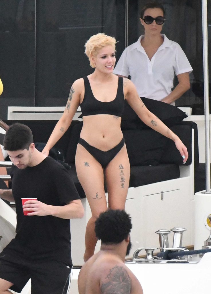 Halsey in Bikini on a Yacht in Miami-1