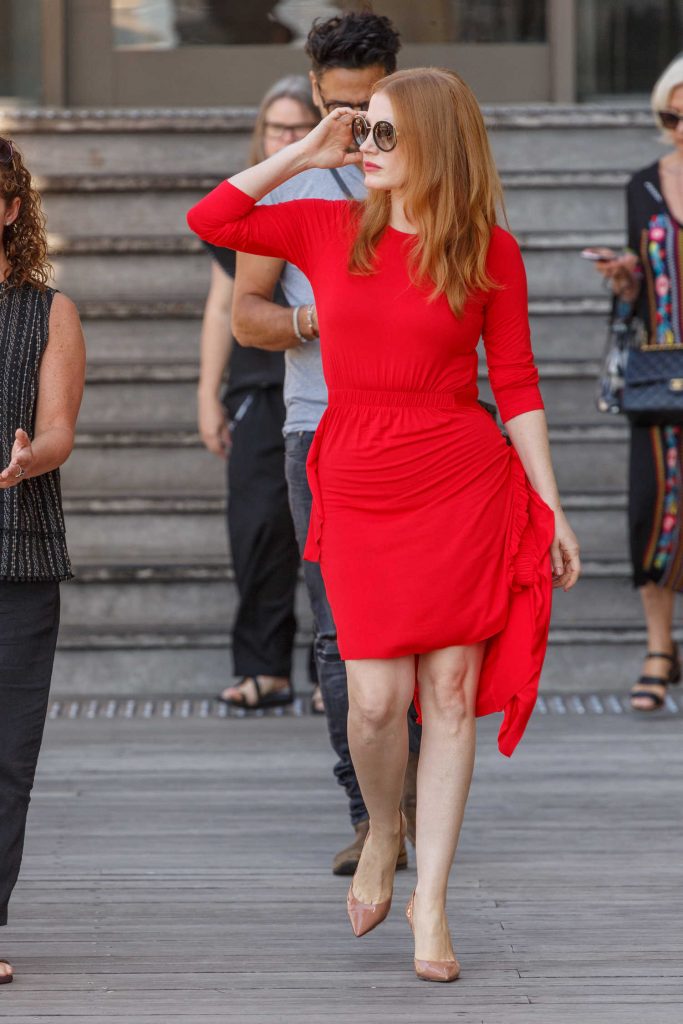 Jessica Chastain Arrives at the Sydney Opera House to Promote Mollys Game-3