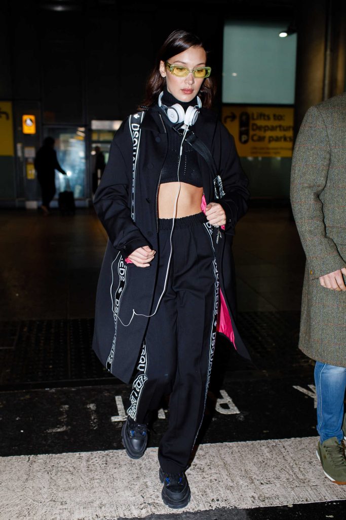 Bella Hadid Lands at Heathrow Airport in London-5