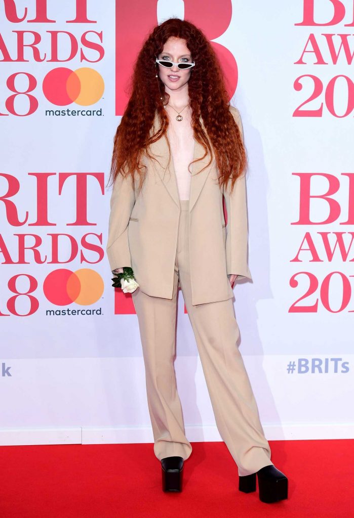 Jess Glynne Attends the 2018 Brit Awards at the O2 Arena in London-1