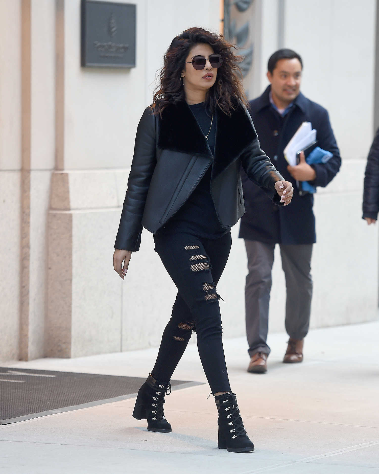 Priyanka Chopra Wears a Trendy Leather Jacket Out in NYC – Celeb Donut