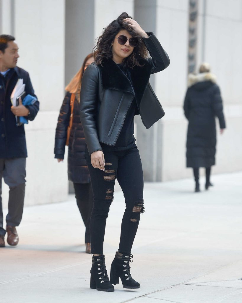 Priyanka Chopra Wears a Trendy Leather Jacket Out in NYC-3
