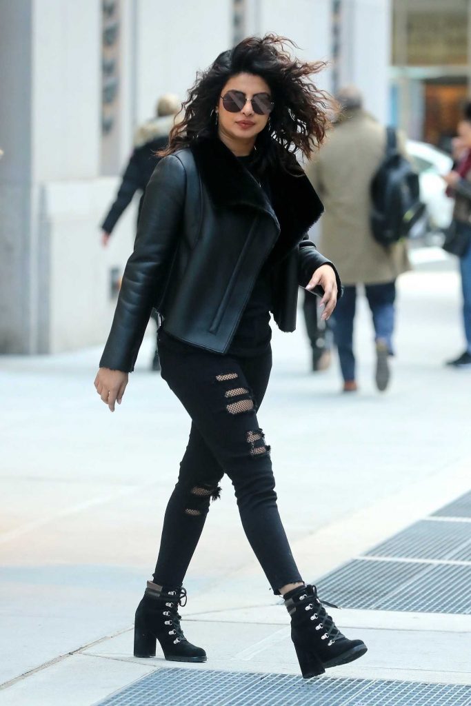 Priyanka Chopra Wears a Trendy Leather Jacket Out in NYC-5