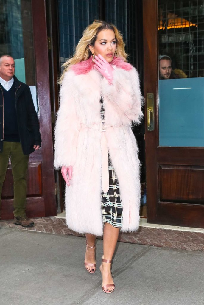 Rita Ora Wears a Pink Fur Coat as She Leaves The Tonight Show Starring Jimmy Fallon in NYC-3