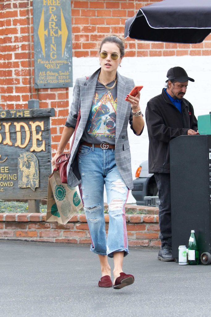 Alessandra Ambrosio Talks on the Phone Out Los Angeles-3