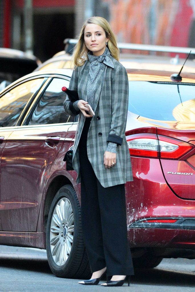 Dianna Agron Holds a Bottle of Wine Out in New York City-2