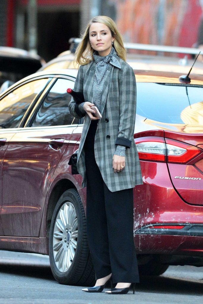 Dianna Agron Holds a Bottle of Wine Out in New York City-4