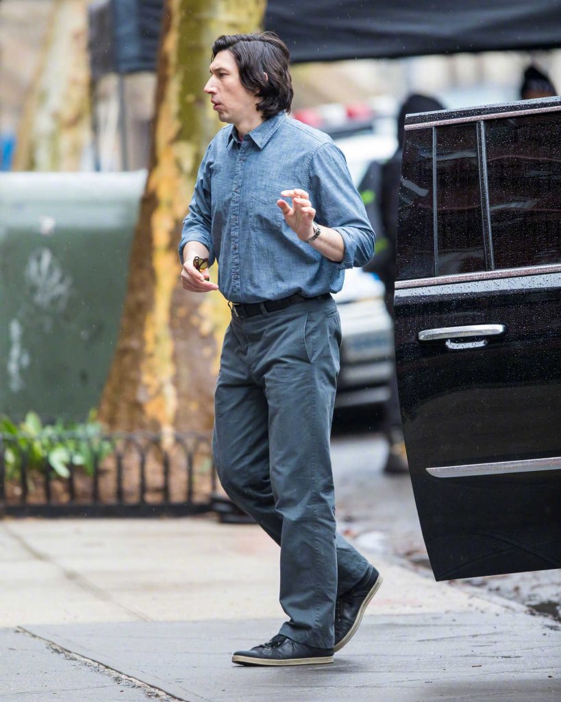 Adam Driver on the Set of Untitled Noah Baumbach Project in Park Slope in Brooklyn-2