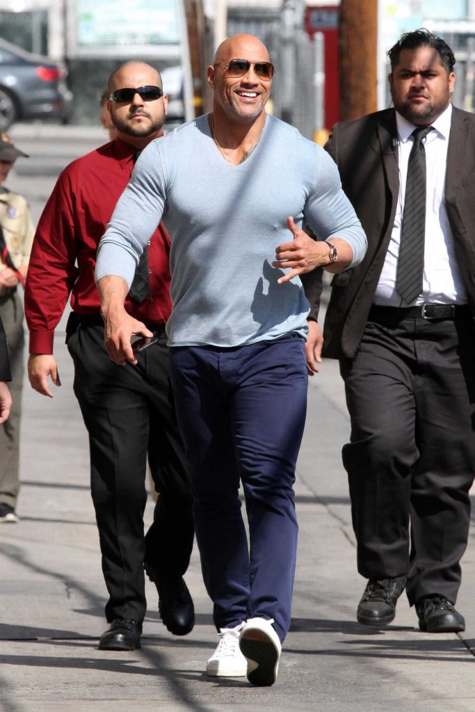Dwayne Johnson Arrives at Jimmy Kimmel Live Studios in Hollywood-1
