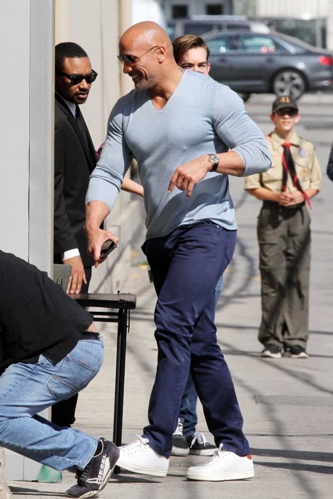 Dwayne Johnson Arrives at Jimmy Kimmel Live Studios in Hollywood-5