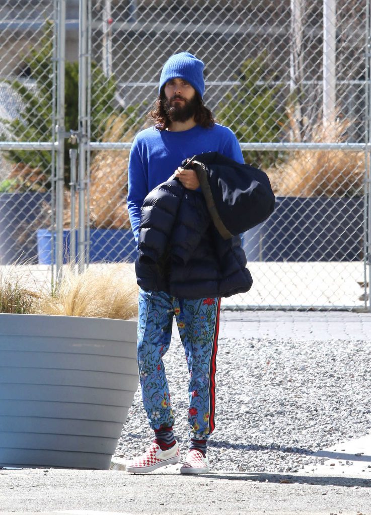 Jared Leto Wears a Sports Pajama-Like Pants Out NYC-1