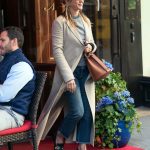 Jennifer Aniston Leaves Nello Restaurant in New York City
