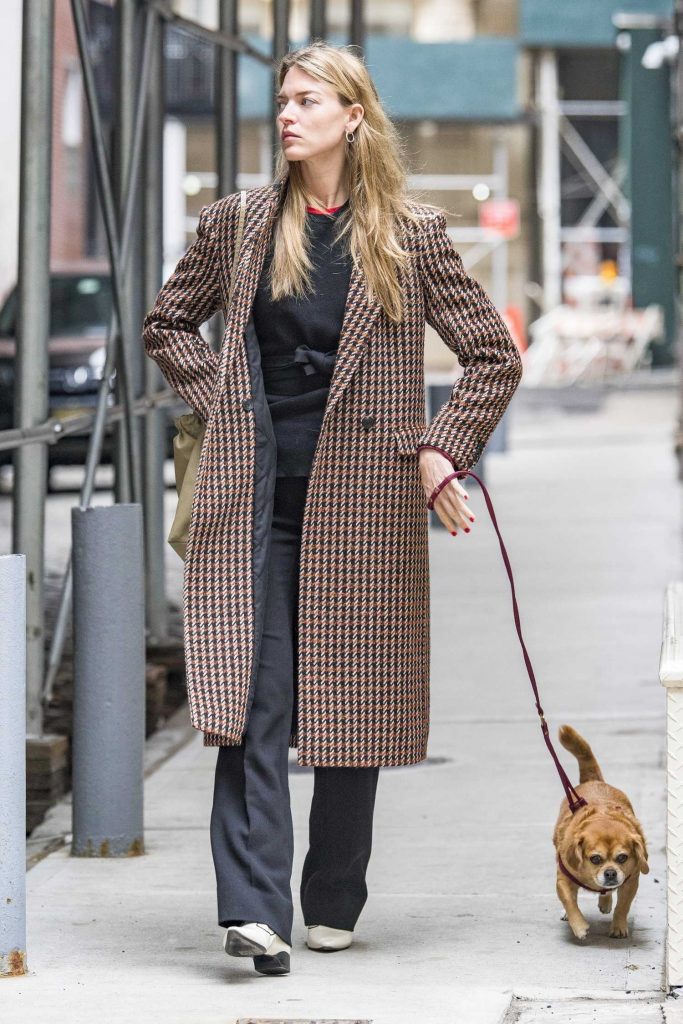 Martha Hunt Takes Her Dog Out for a Walk in NYC-4