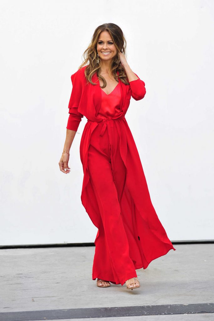 Brooke Burke Wears a Red Dress Out in Malibu-5