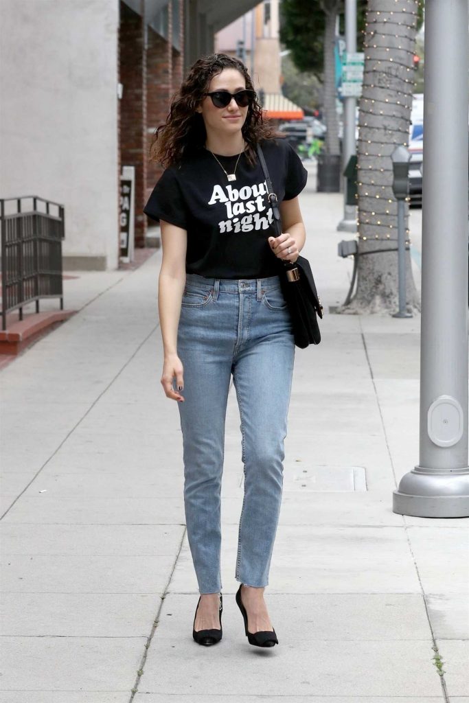 Emmy Rossum Wears a Blue Jeans Out in Beverly Hills-3