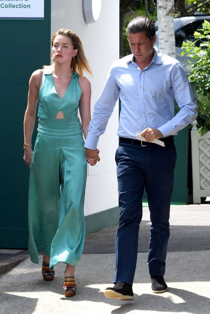 Amber Heard Arrives with Vito Schnabel at Wimbledon in London-3
