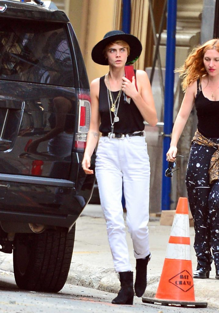 Cara Delevingne in White Jeans