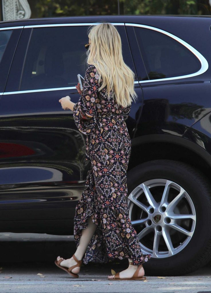 Emma Roberts in a Long Paisley Dress