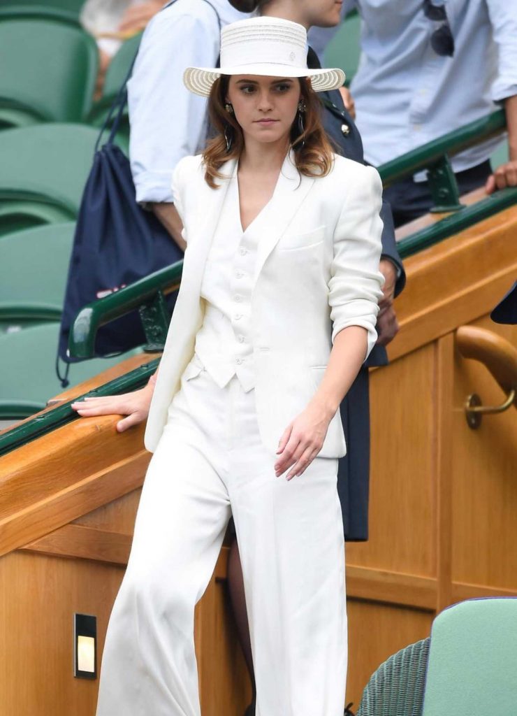 Emma Watson Arrives at Wimbledon Tennis Tournament in London-1