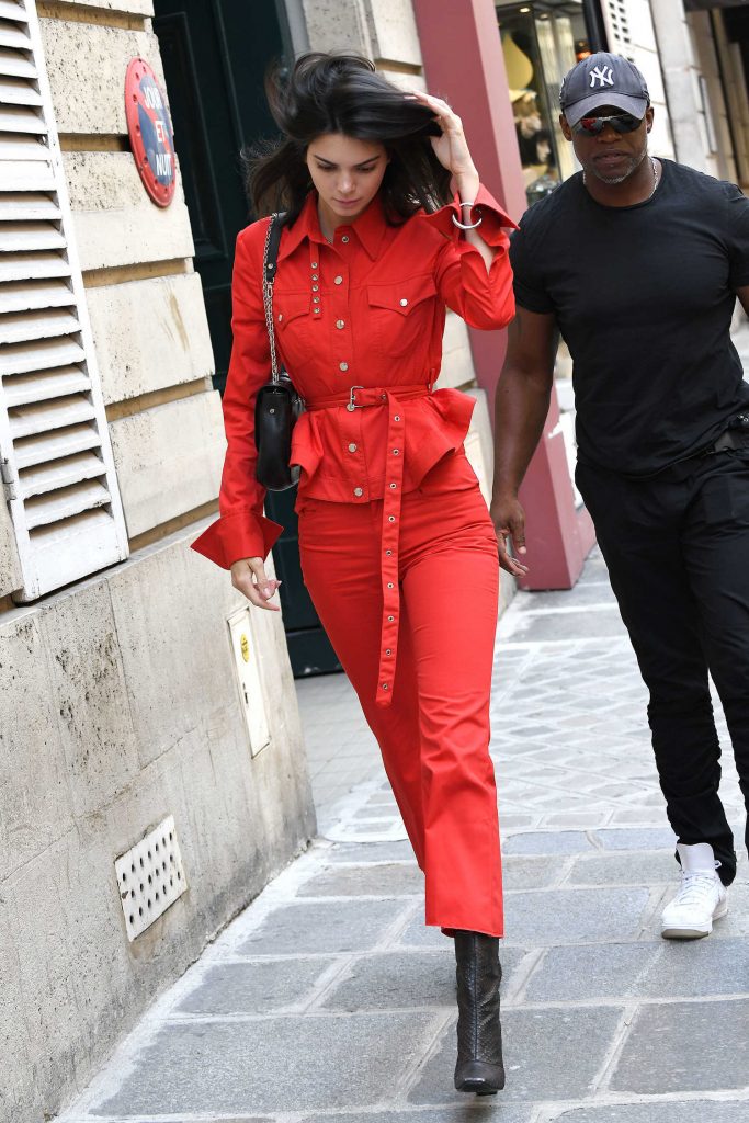 Kendall Jenner in a Red Suit